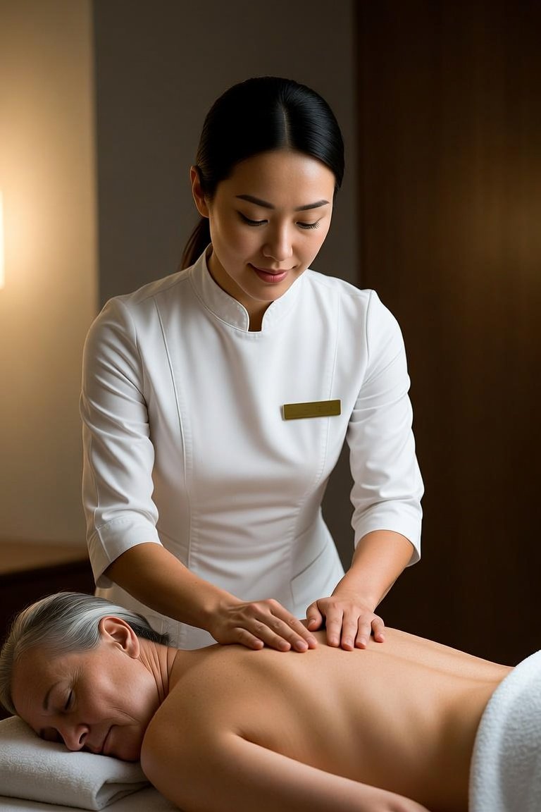 Asian massage therapist providing professional wellness massage in Las Vegas
