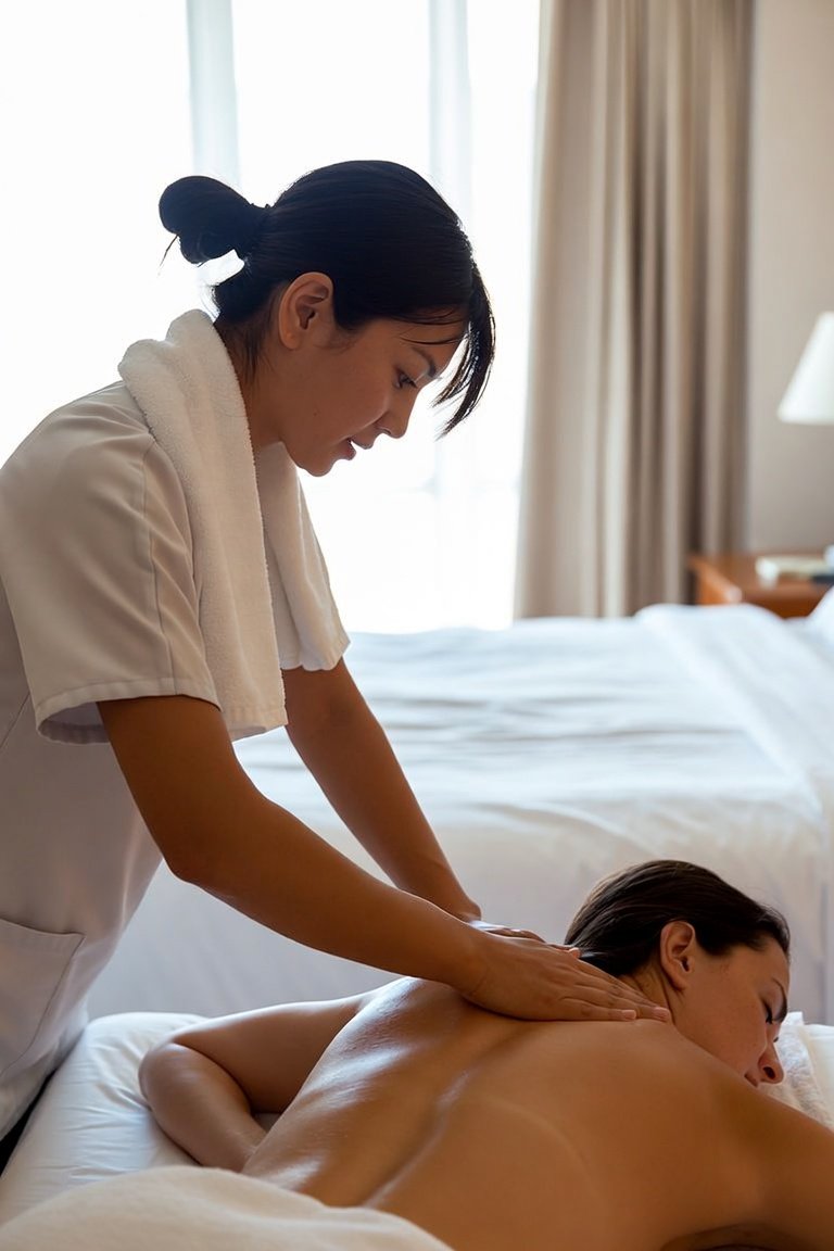 In-room massage appointment at a Las Vegas hotel