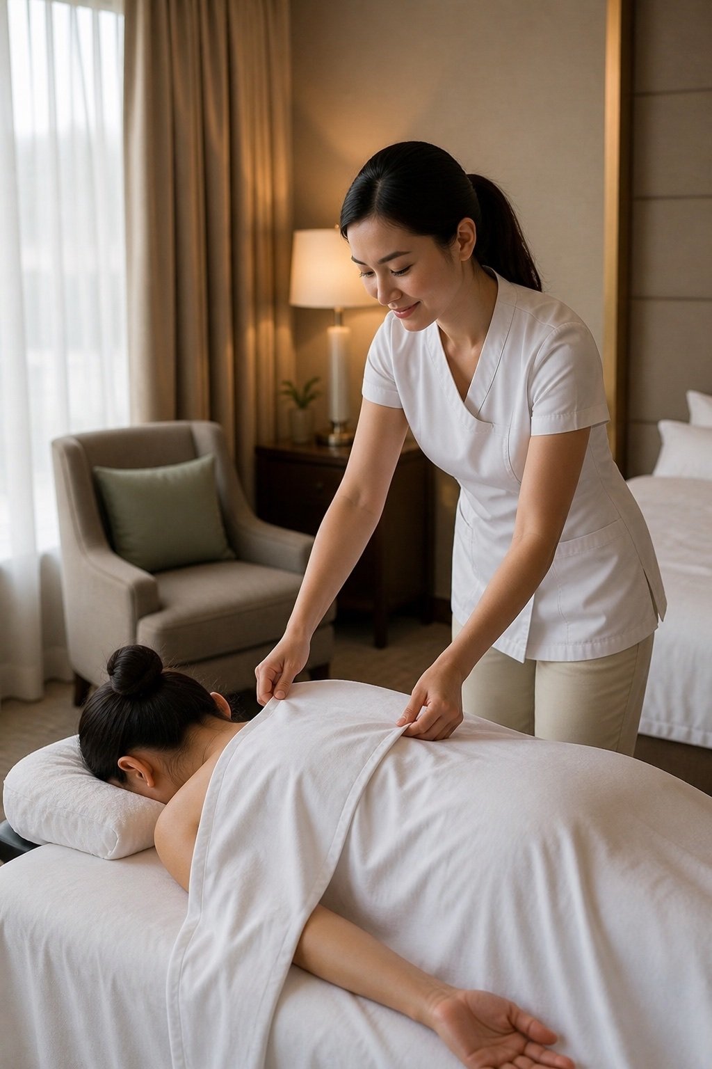 In-room massage appointment at a Las Vegas hotel