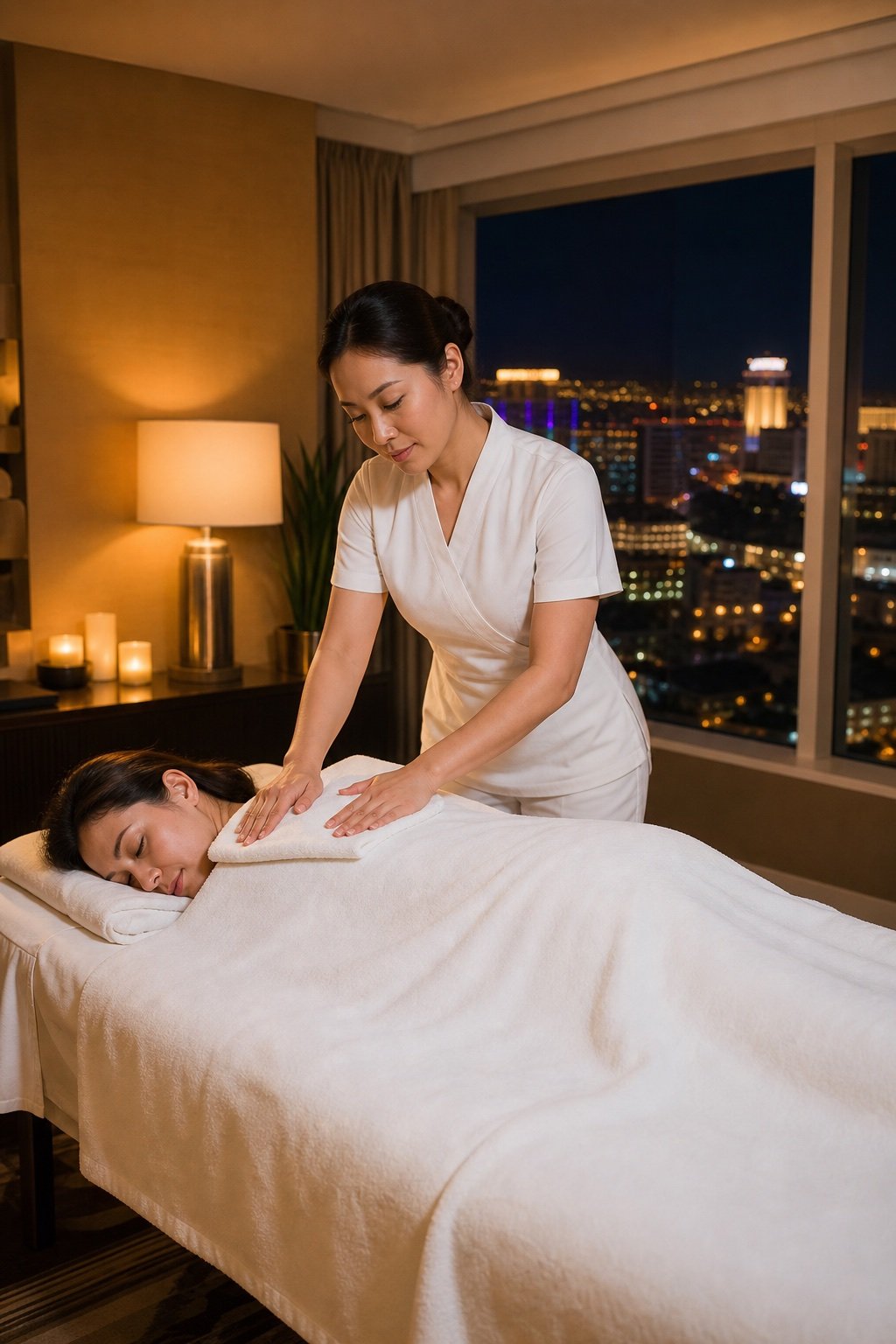 Professional late-night massage appointment in Las Vegas